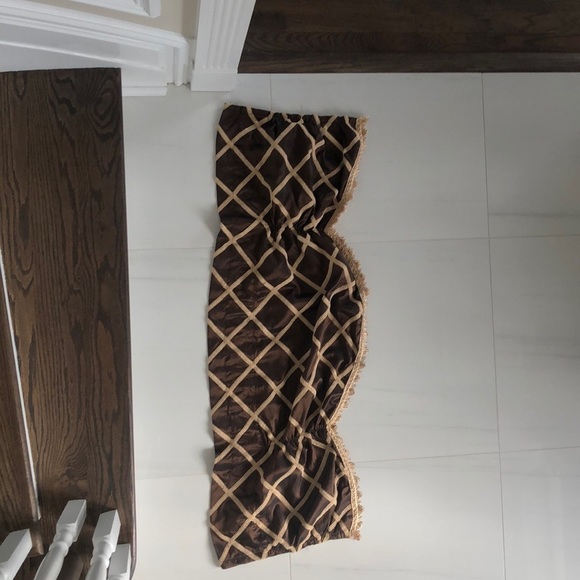 Rod Pocket 50 Inch Wide Brown/gold scalloped valance - Picture 2 of 7